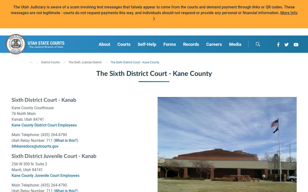Kane County warrant search court reference showing Sixth District Court information